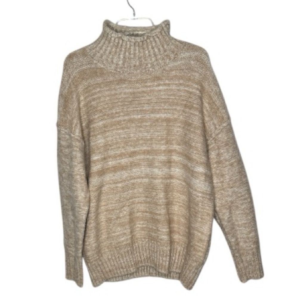 Sage The Label Cozy Tan Turtleneck Sweater. Size Large.